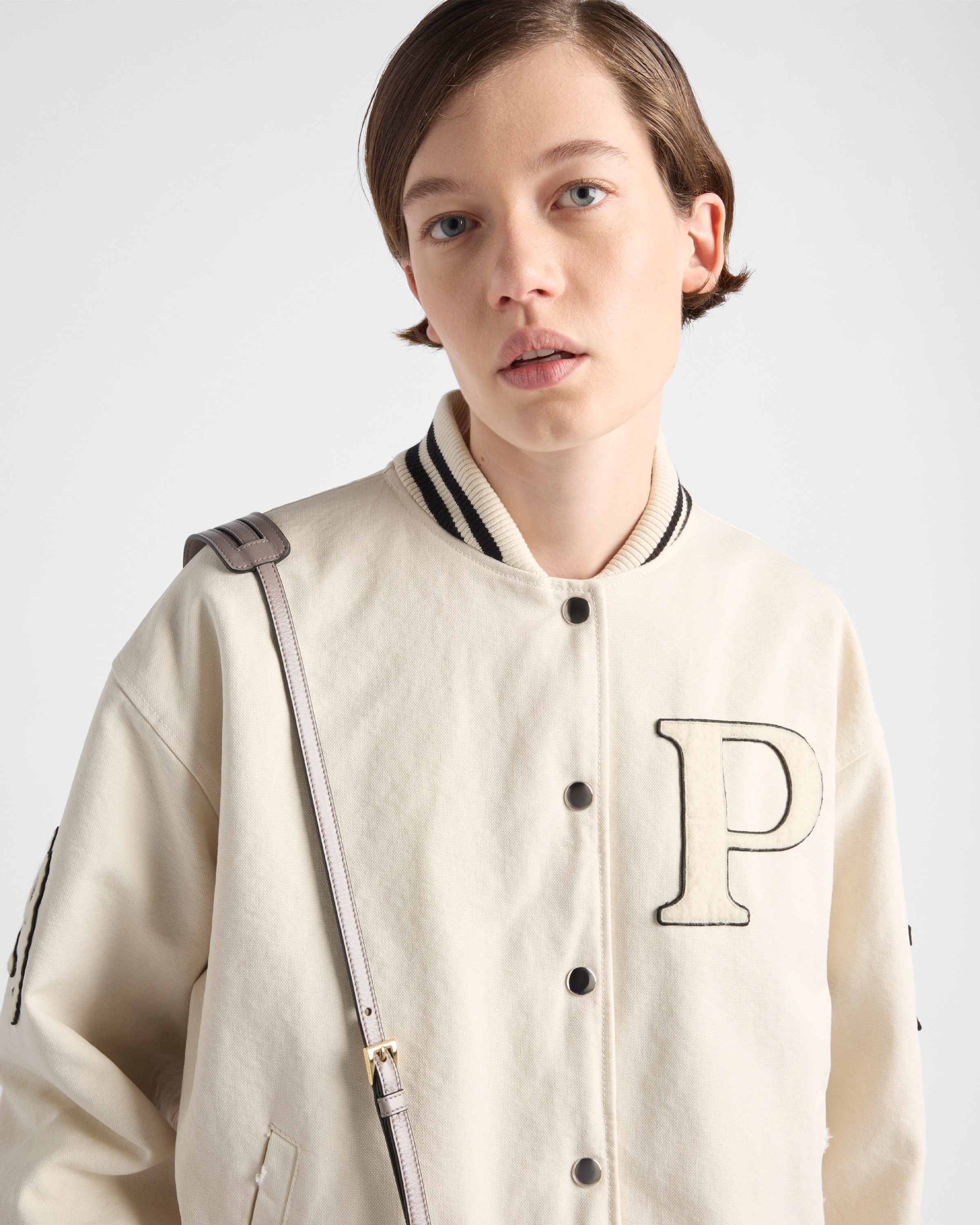 Canvas bomber jacket with patches - 3