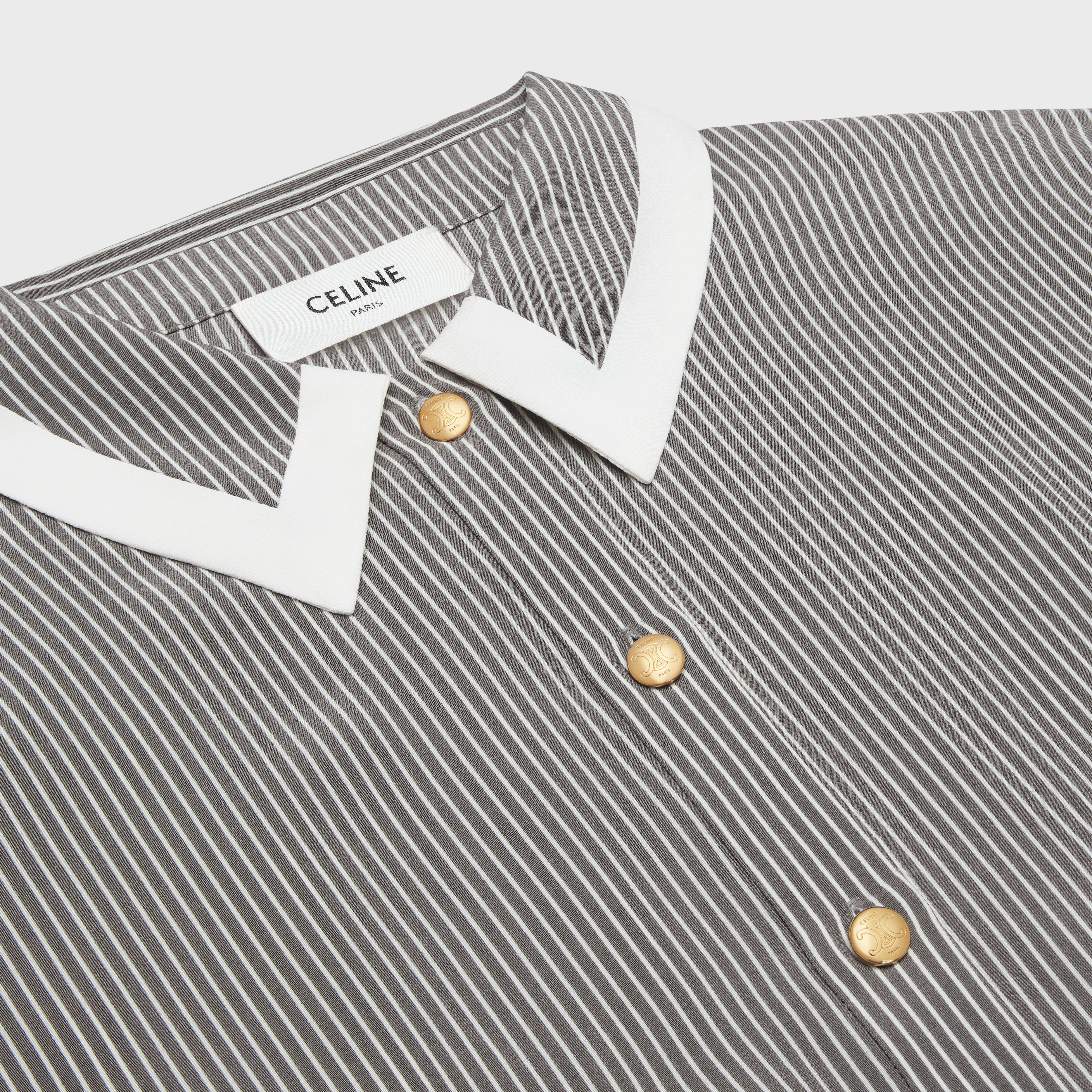 PLEATED SHIRT DRESS IN CREPE DE CHINE - 3