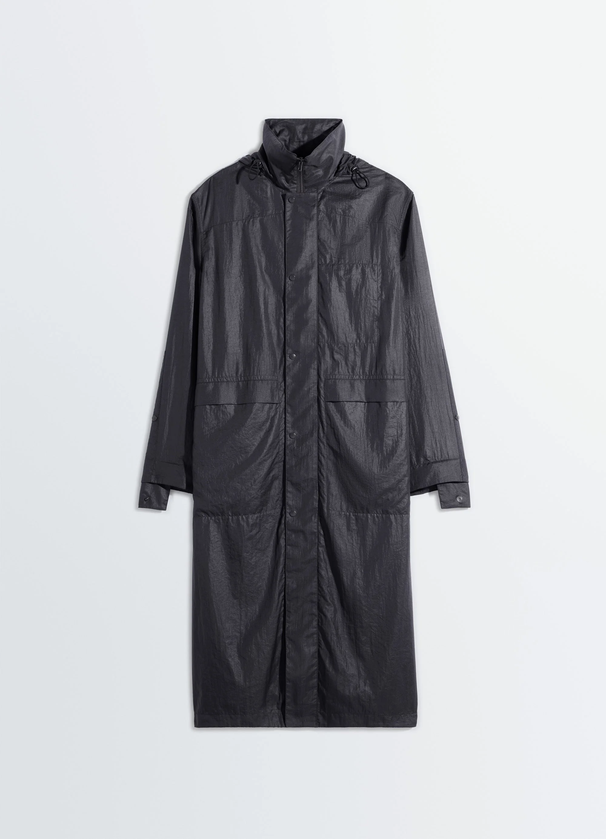 HOODED RAINCOAT IN LIGHT NYLON - 1