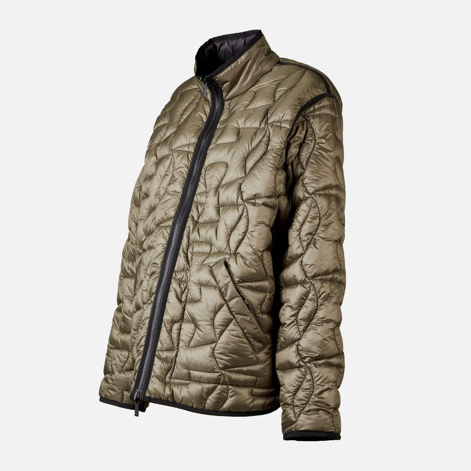 Quilted Bomber Jacket Green Black - 10