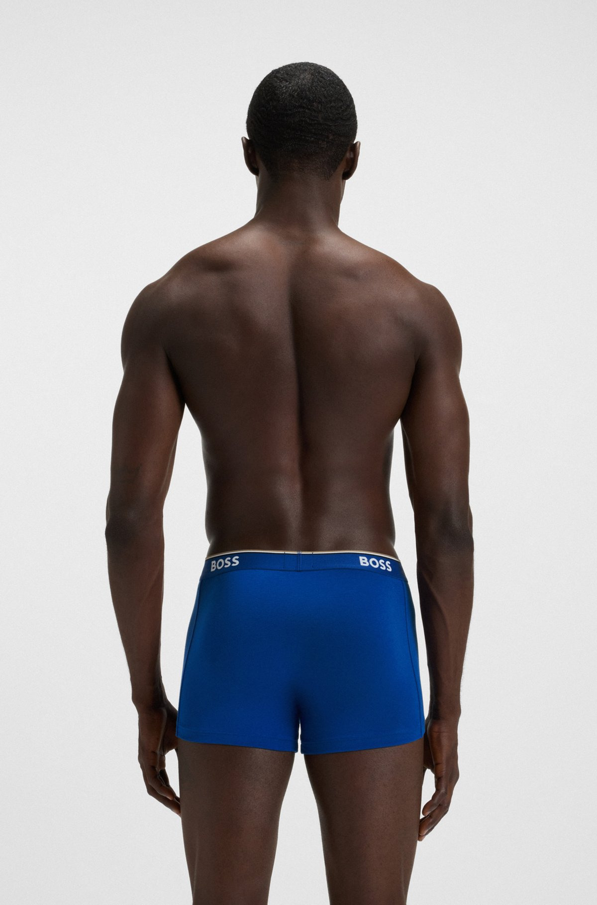 THREE-PACK OF STRETCH-COTTON TRUNKS WITH LOGO WAISTBANDS - 3