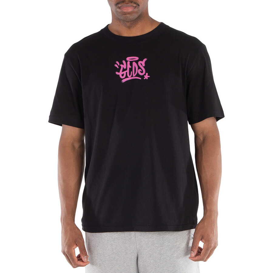GCDS Black Graffiti Print Cotton T-Shirt - 3
