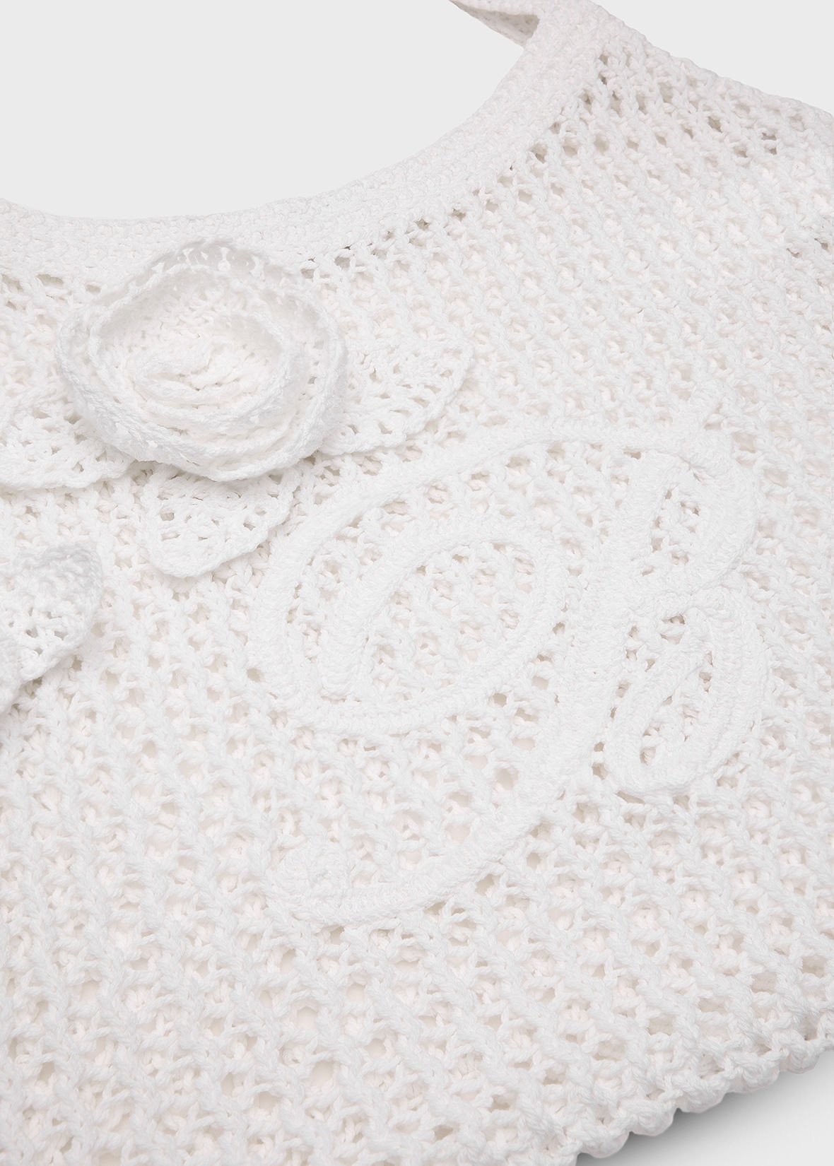 CROCHET COTTON BAG WITH ROSES AND B MONOGRAM - 2