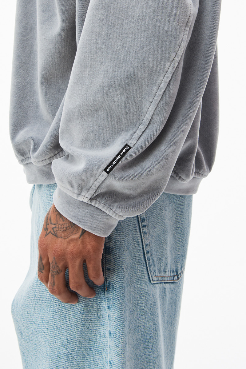 rib trim turtleneck in velour 5