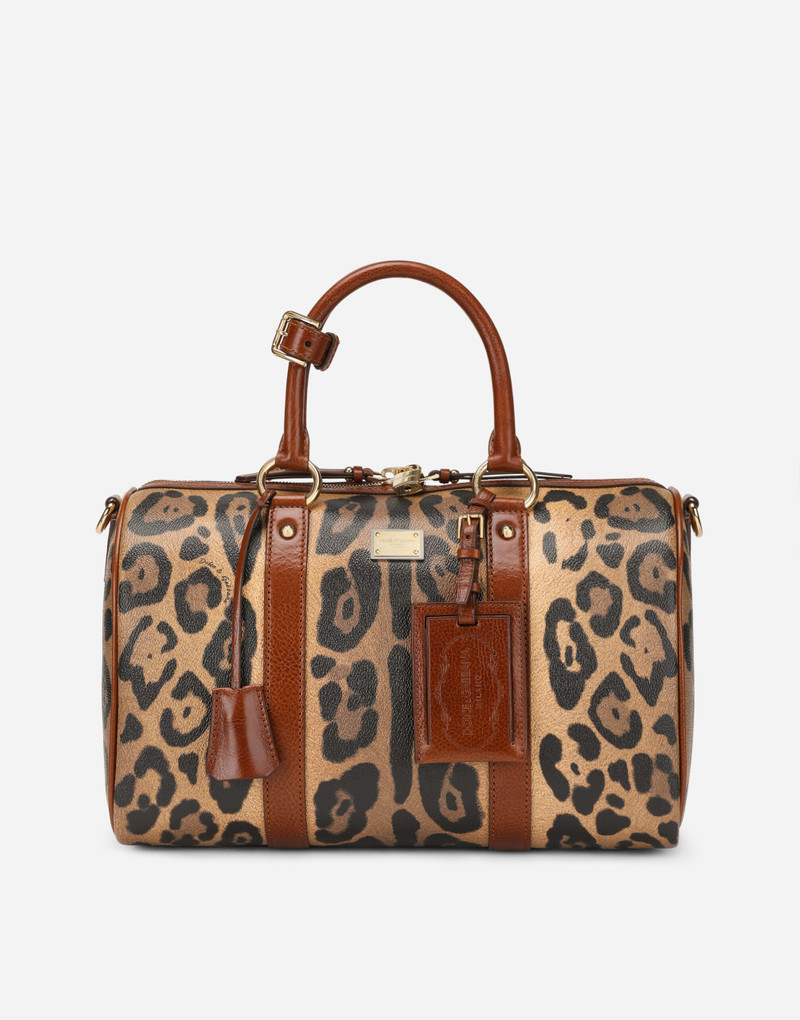 Leopard-print Crespo handbag with branded plate 1