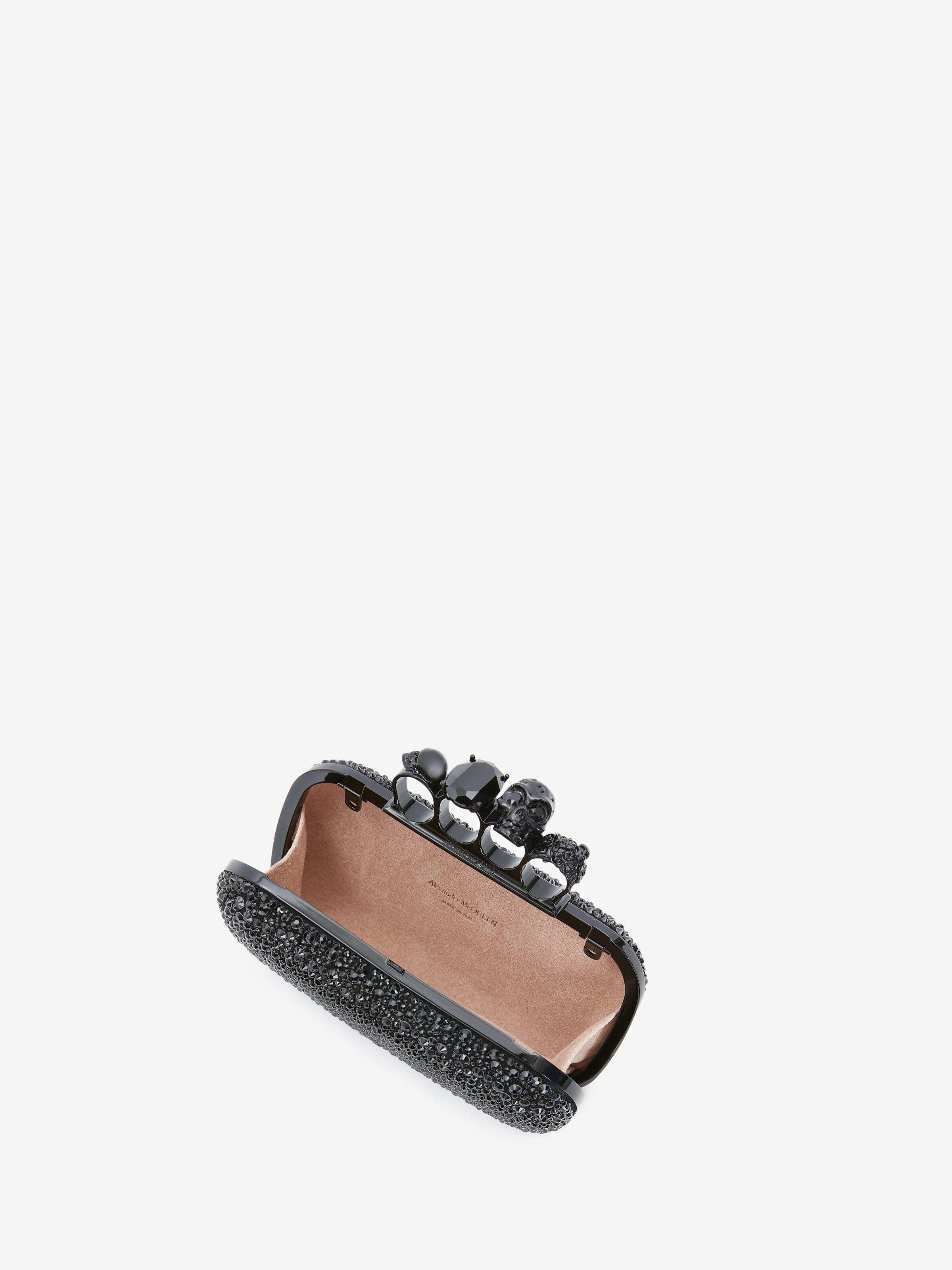 Women's Knuckle Clutch With Chain in Black - 3