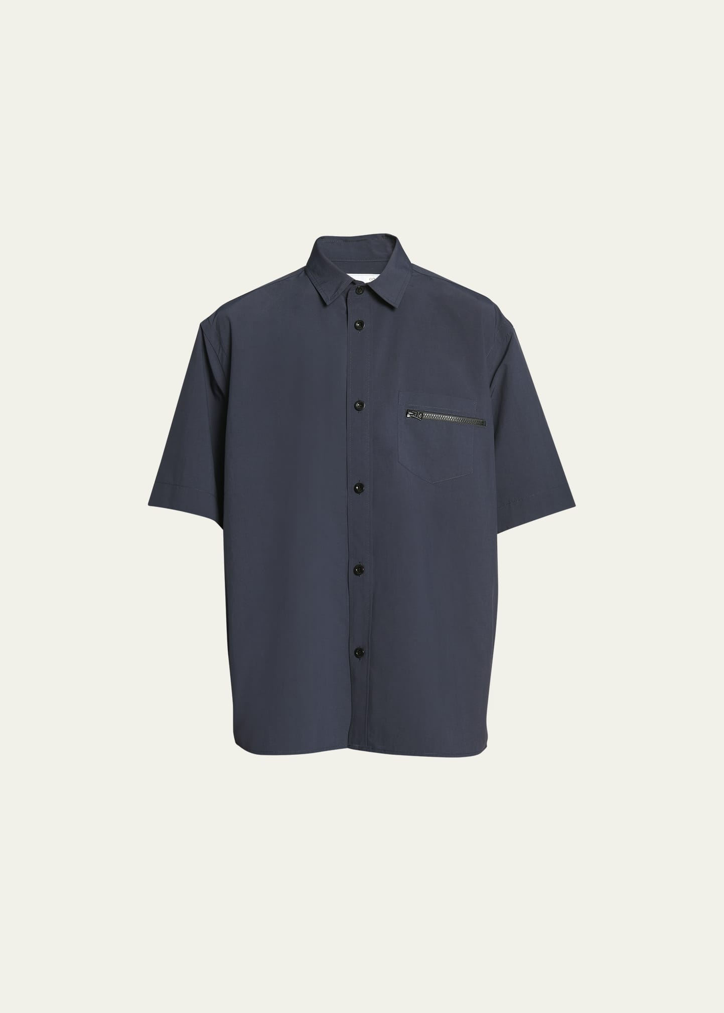 Men's Taffeta Side-Zip Button-Down Shirt - 1