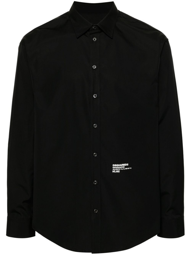 logo print poplin shirt 1