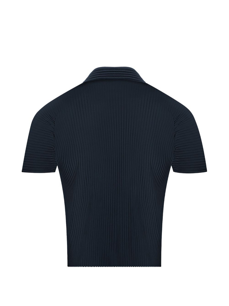 ISSEY MIYAKE pleated polo shirt outlook