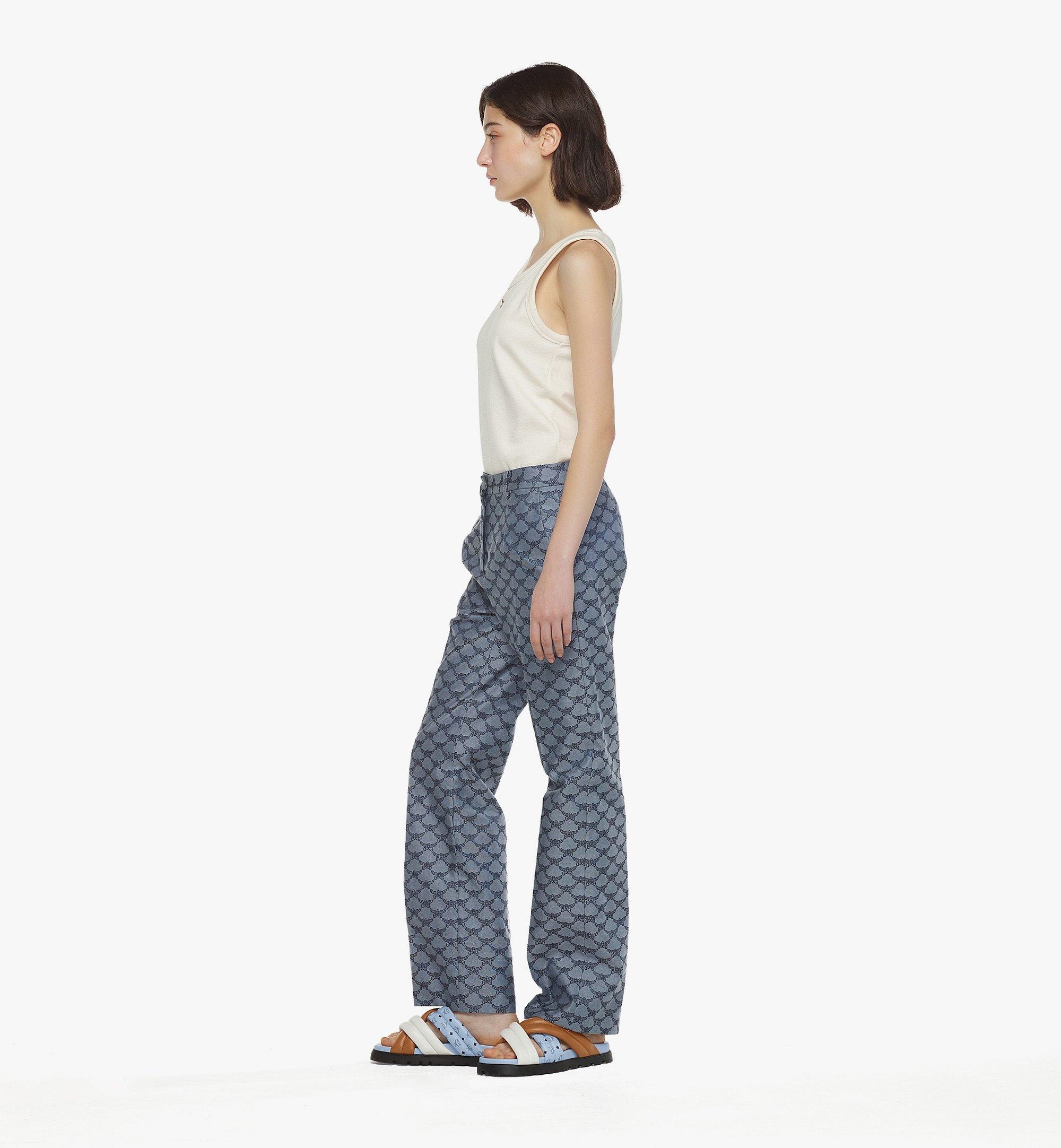 Flared Pants in Lauretos Denim Jacquard - 4
