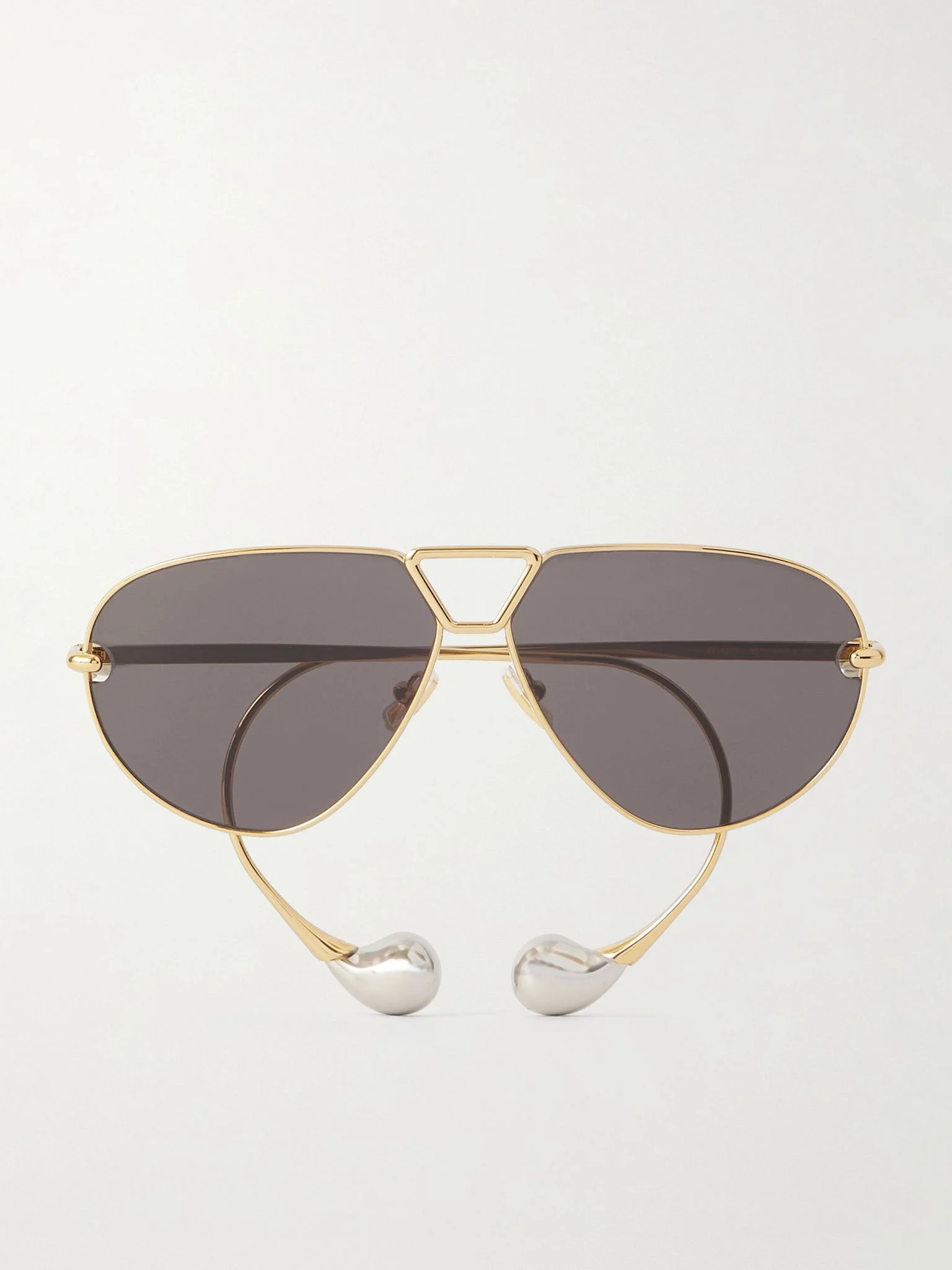 Drop aviator-style gold- and silver-tone sunglasses Gold - 1