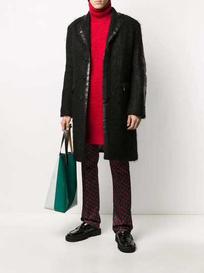 Marni contrast trim single breasted coat outlook