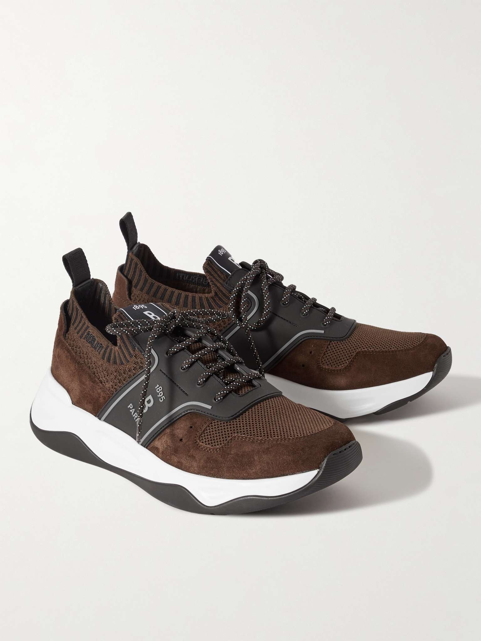 Shadow Rubber and Suede-Trimmed Mesh Sneakers - 4