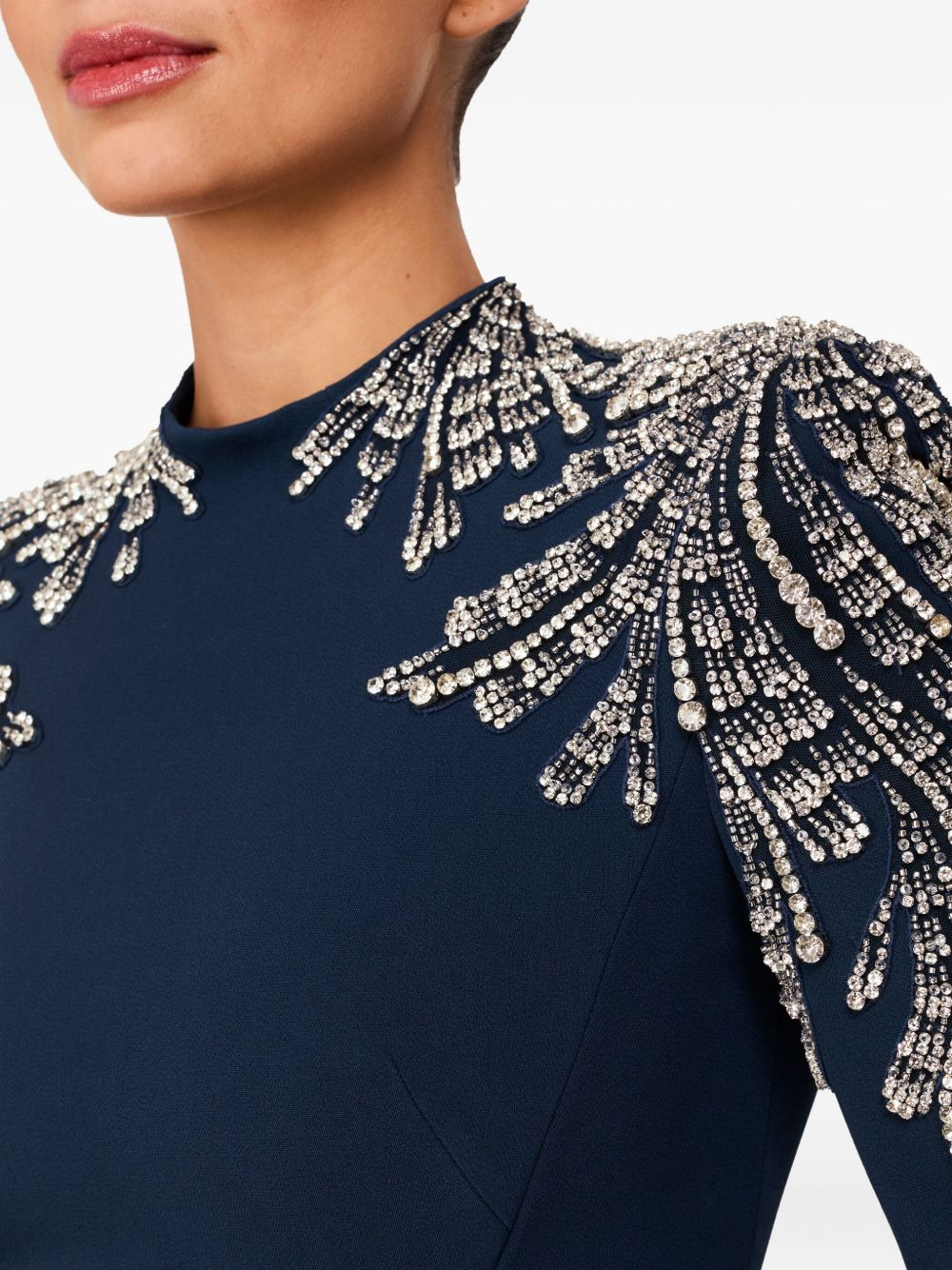 embellished-shoulders mock-neck maxi dress - 5