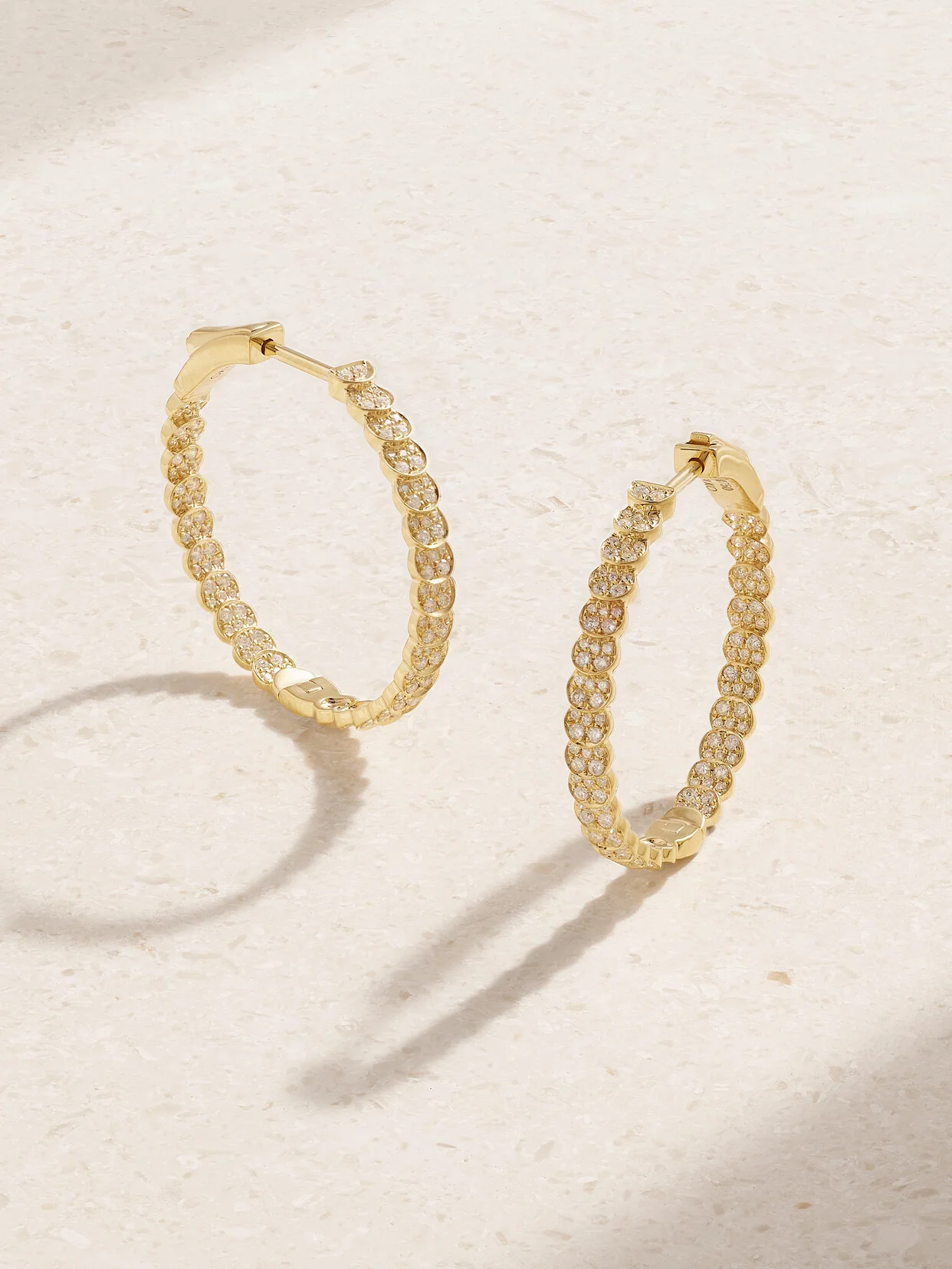 Luna Large 18-karat Gold Diamond Hoop Earrings - 1