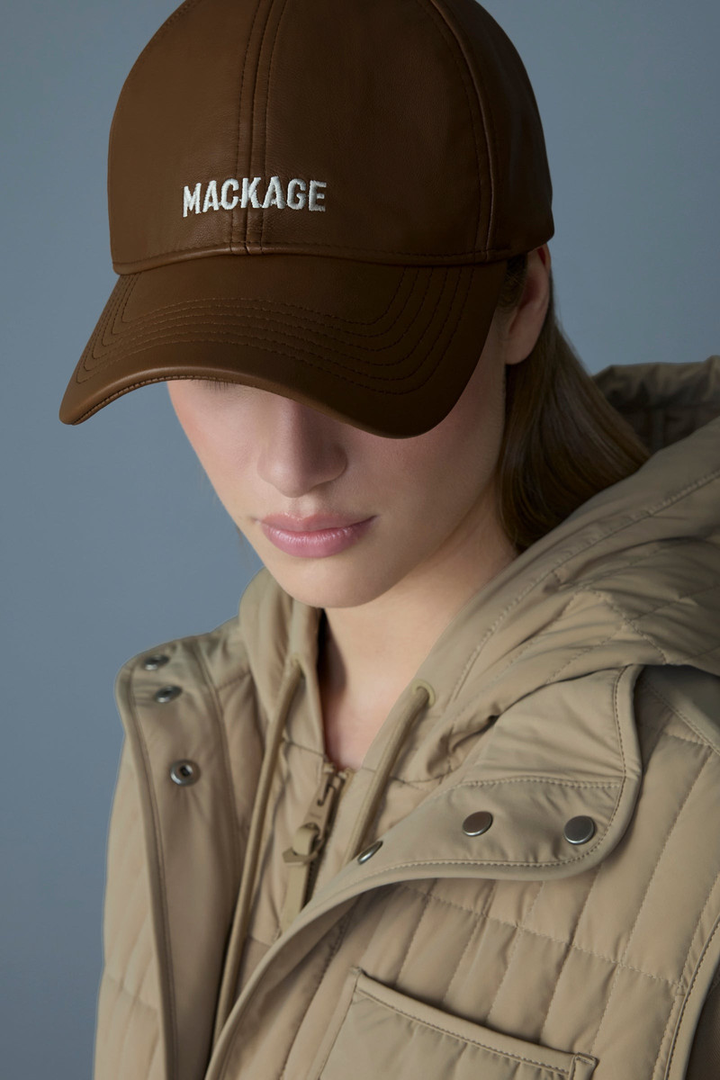MACKAGE ANDERSON-L Leather Logo Cap outlook