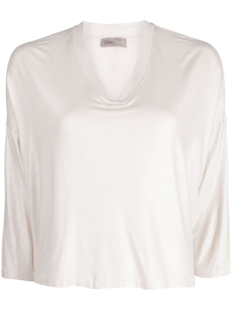 Sweet Satin V-neck T-shirt 1