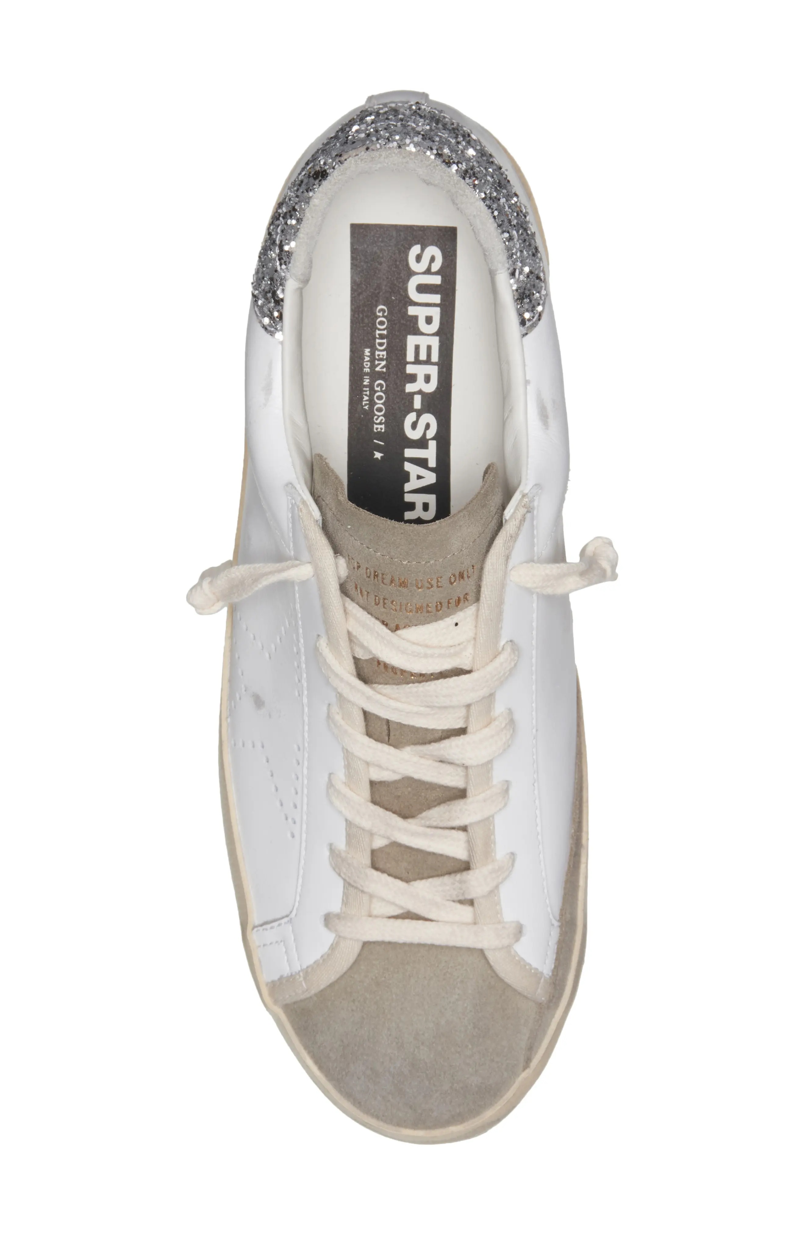 Super-Star Sneaker in White/Taupe/Silver - 5