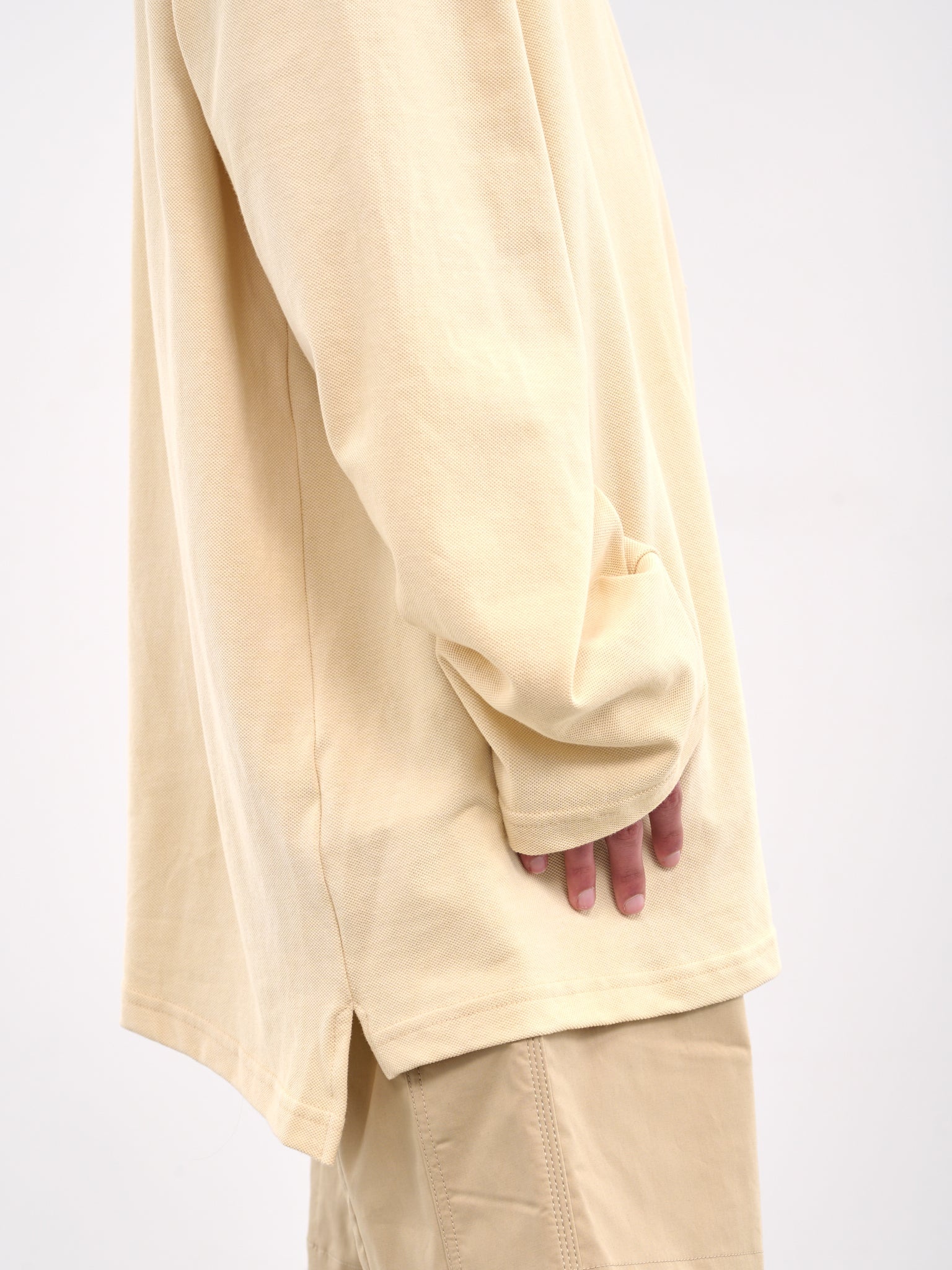Oversized Long Sleeve Polo Shirt - 5