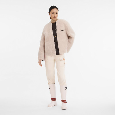 Longchamp Fall-Winter 2023 Collection Jacket Ivory - Leather outlook