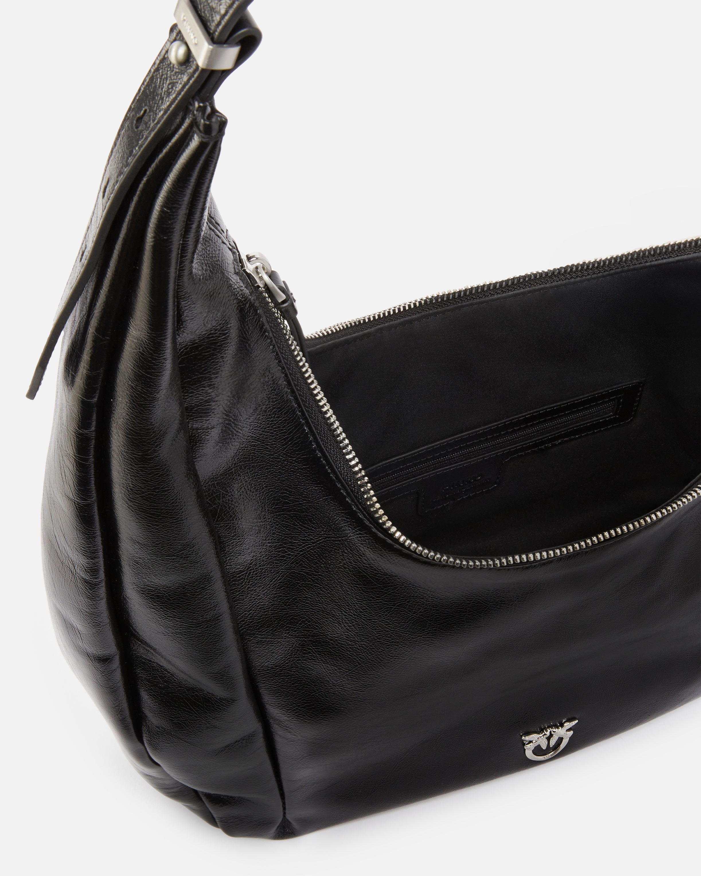 HOBO SLOUCHY LARGE SHOULDER BAG IN SHINY LEATHER - 4
