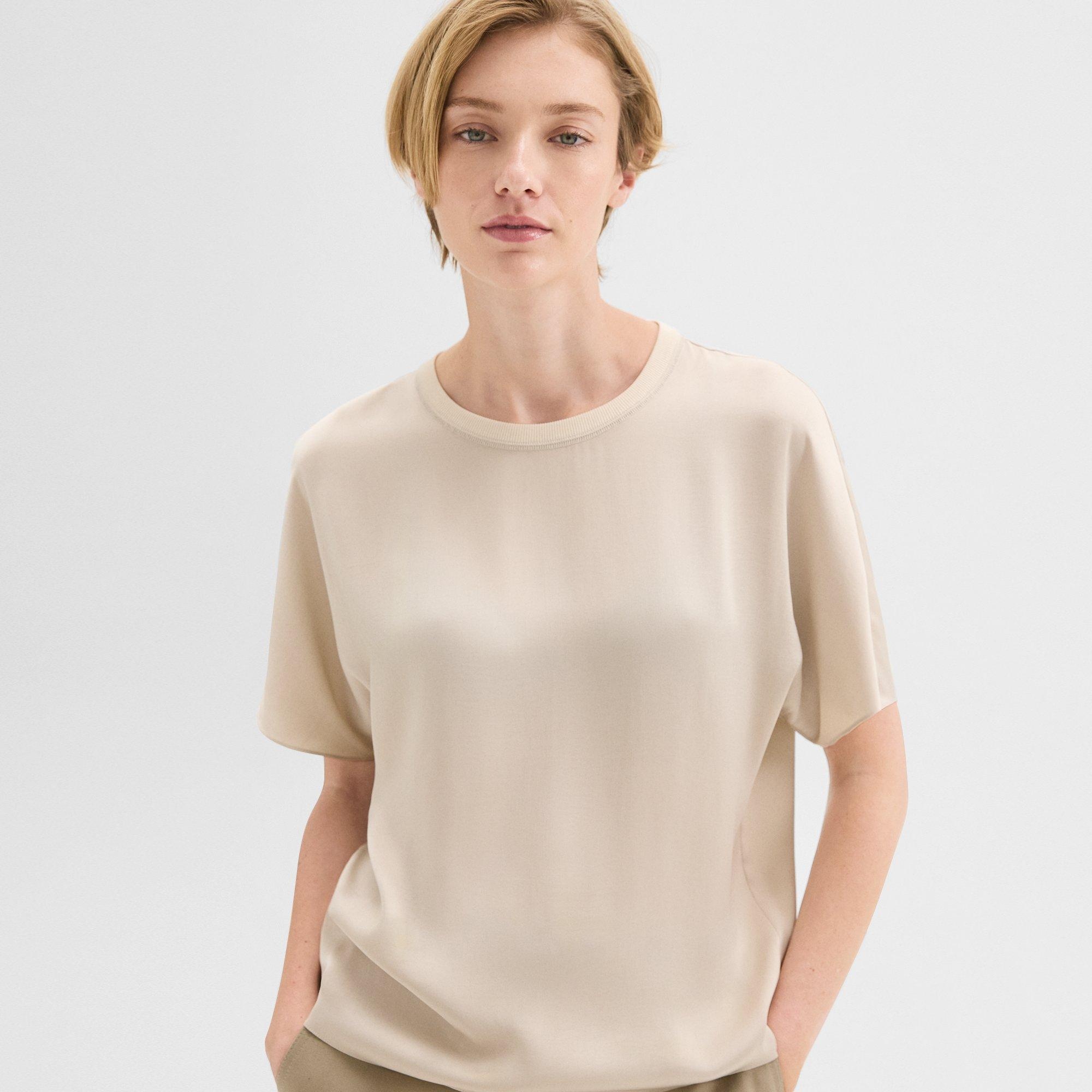 Dolman Sleeve Tee in Recycled Satin - 5