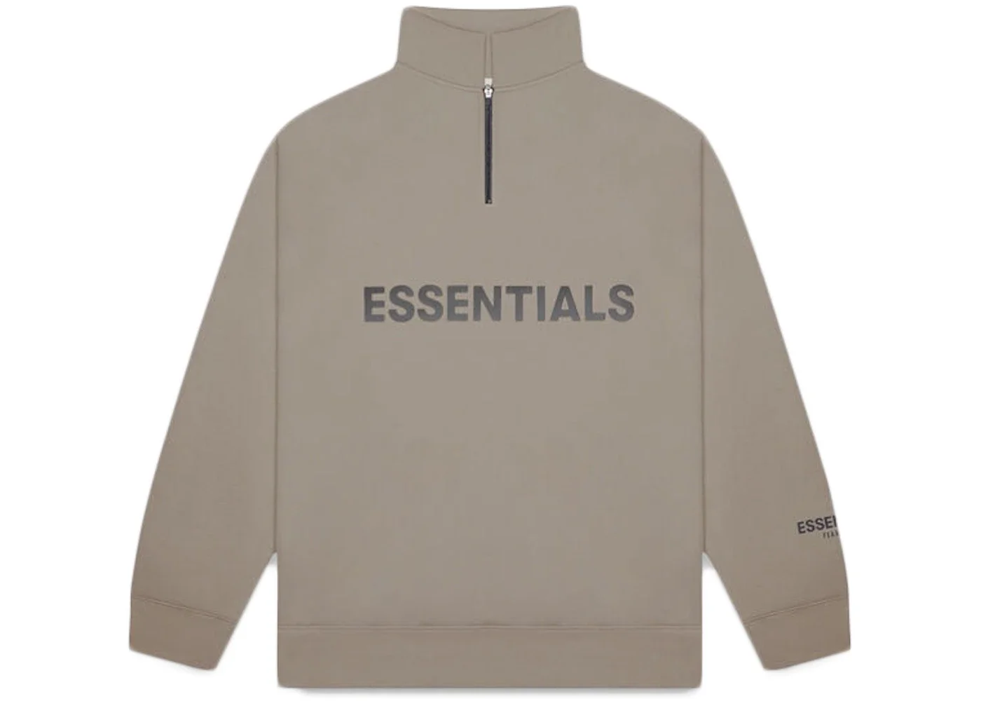 Fear of God Essentials Half Zip Pullover Sweater Taupe - 1
