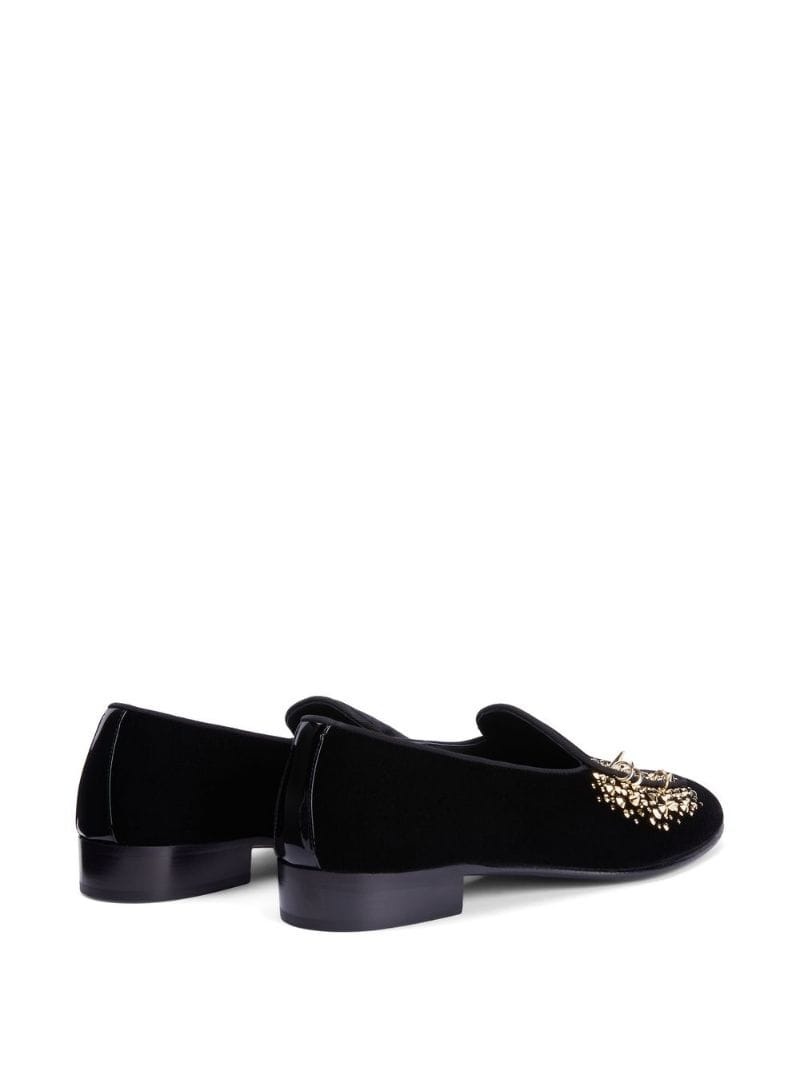 Alvaro studded velvet loafers - 3