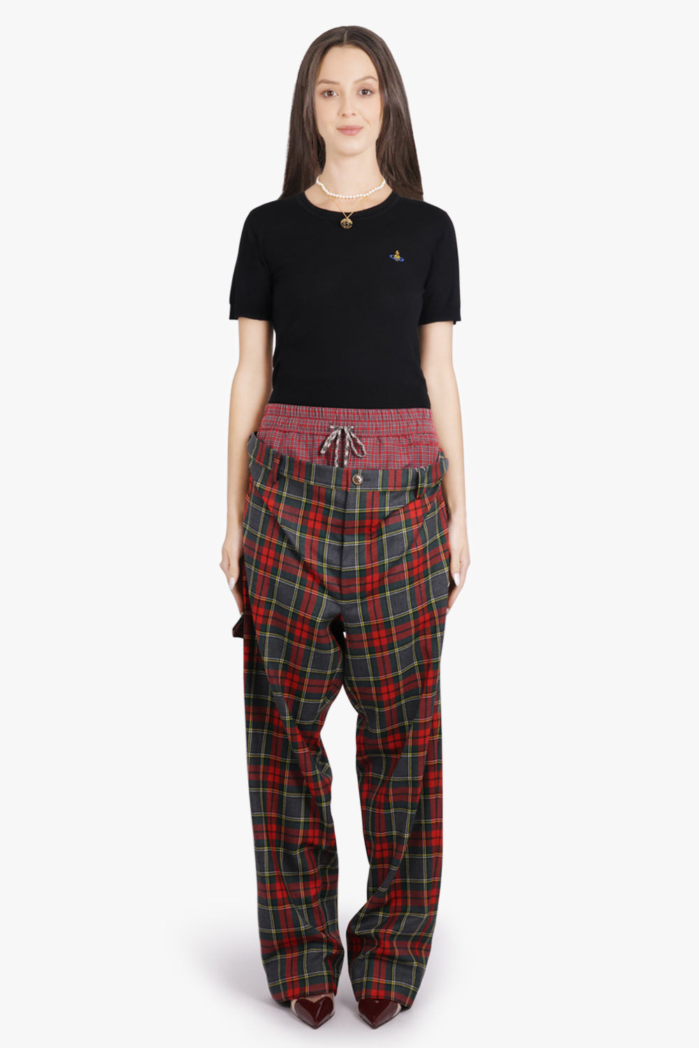 PLUMBER CHECK PRINT TROUSER | RED/GREEN - 4