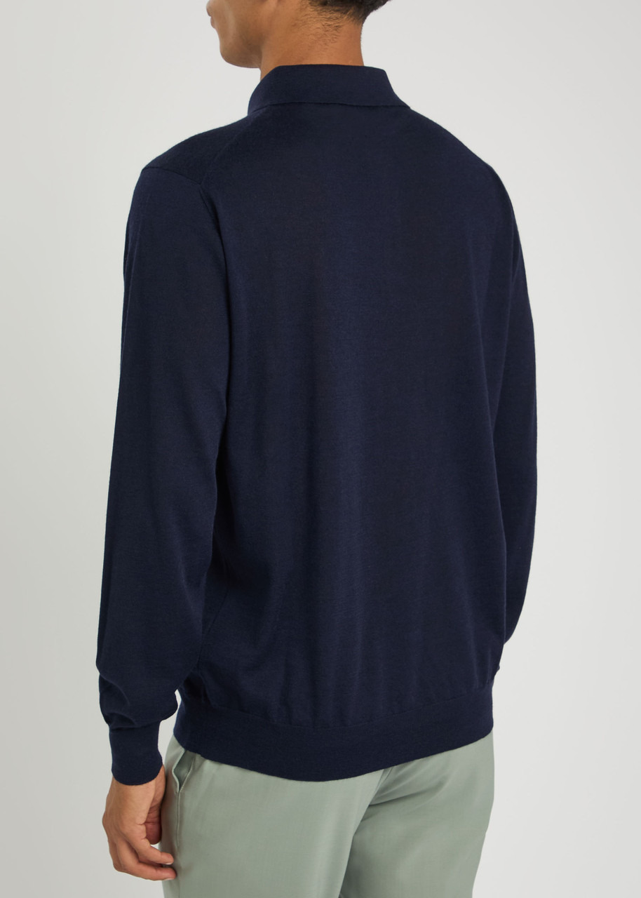 Lardini Fine-knit Wool-blend Polo Shirt - 3