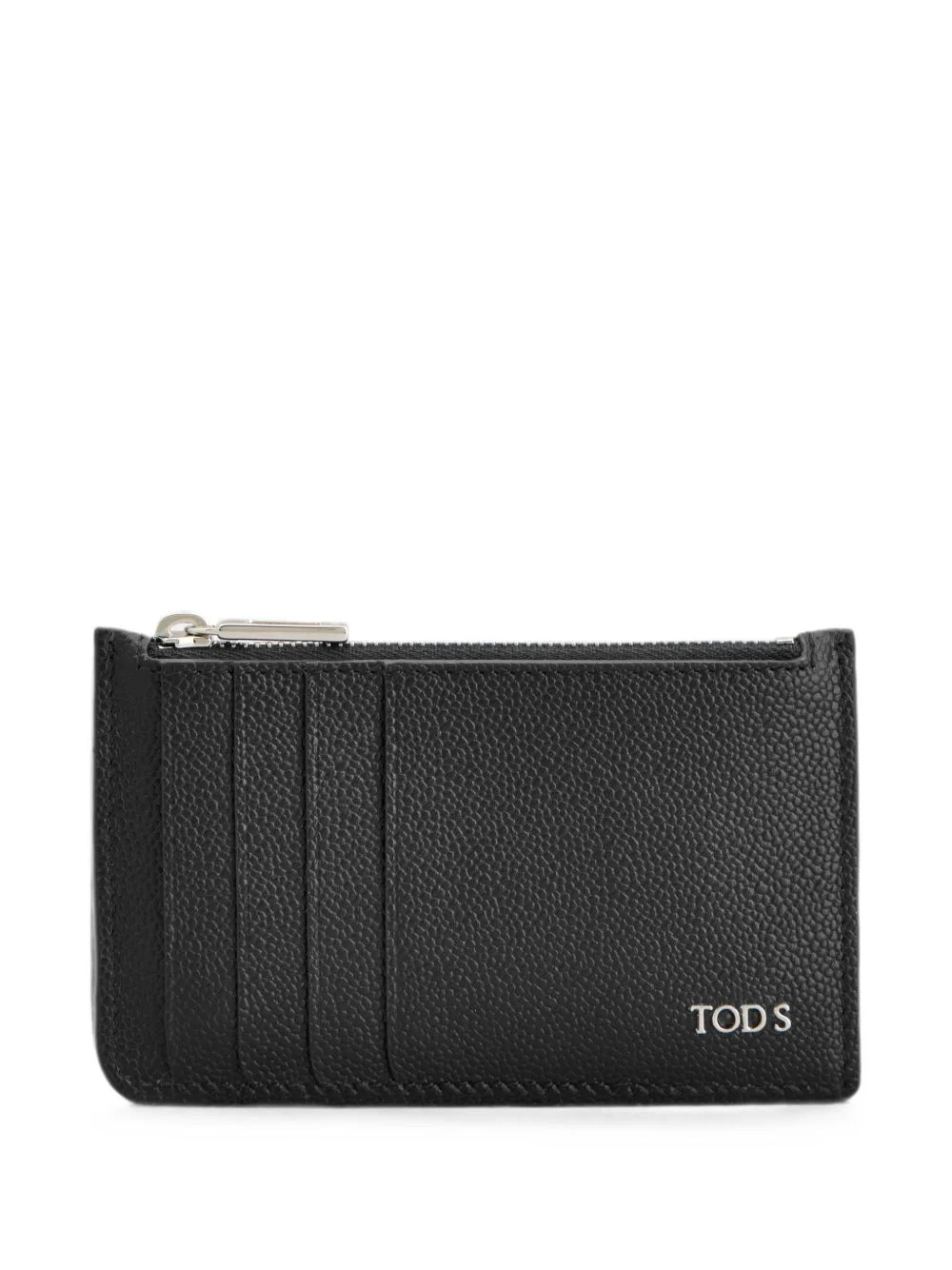 zipped card holder in leather - 1
