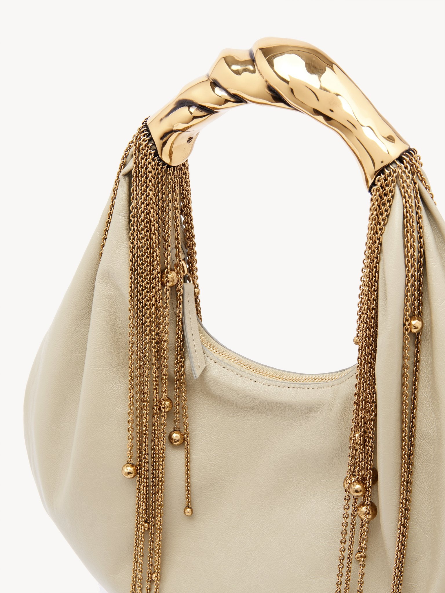 TWISTED SHELL HOBO BAG IN SHINY LEATHER - 6