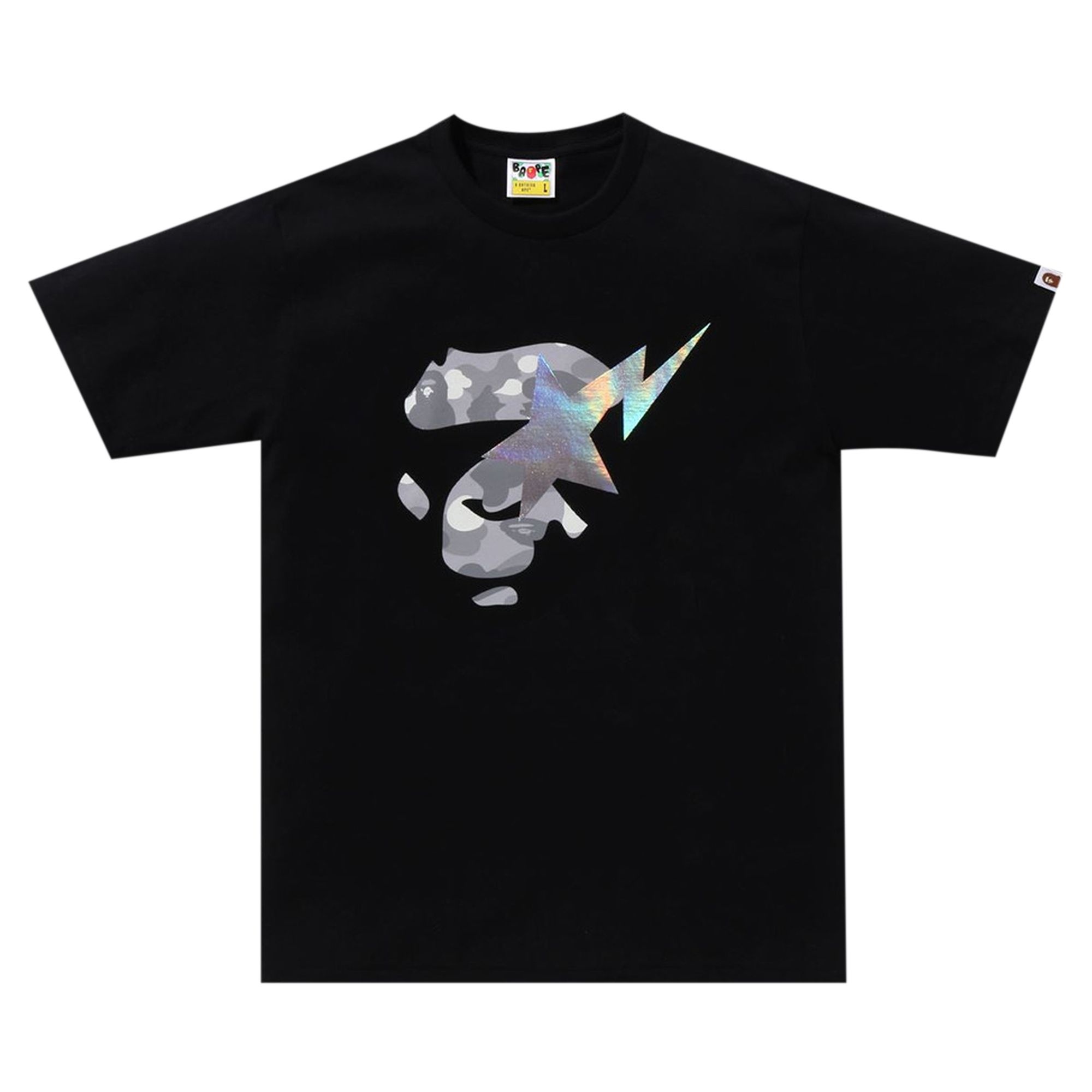 A BATHING APE BAPE City Camo Ape Face Sta Tee Black REVERSIBLE