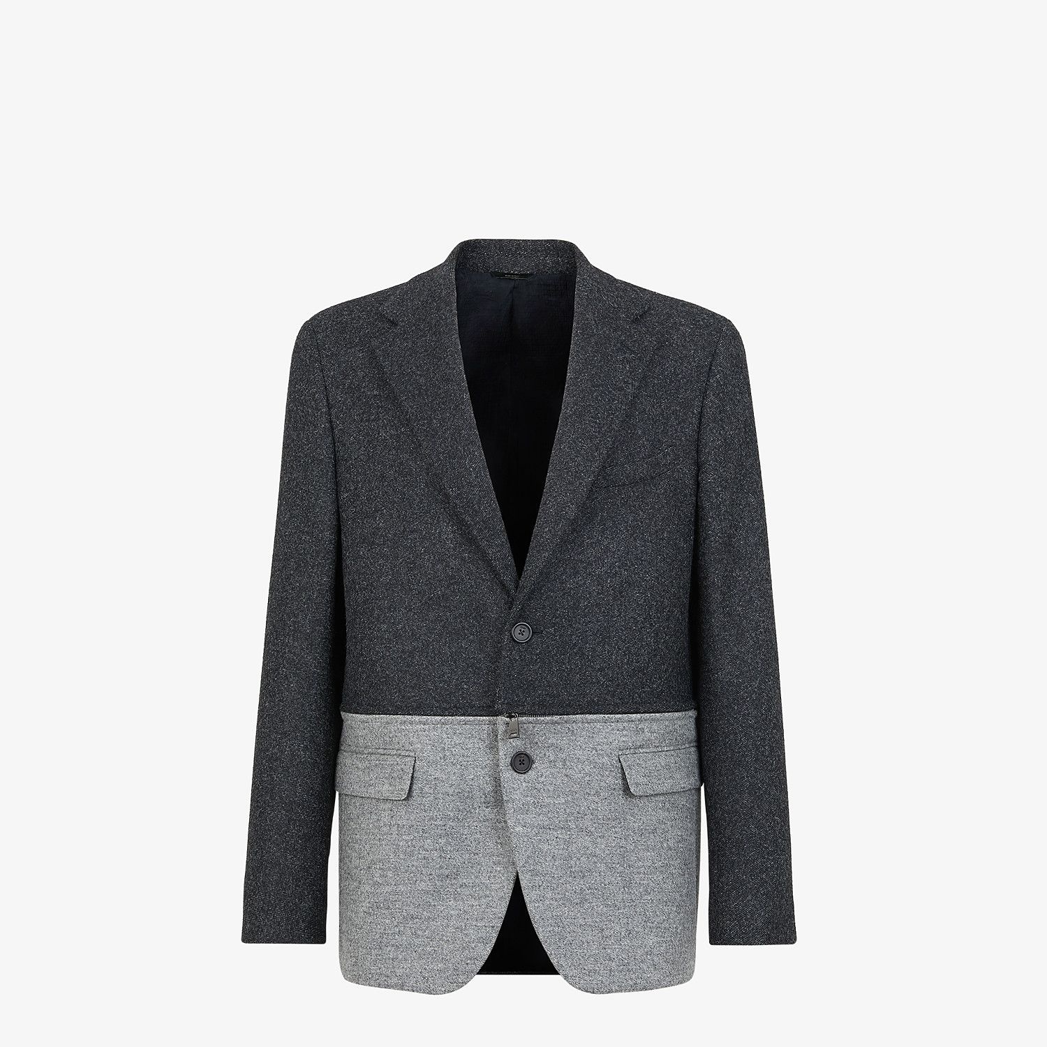 Gray wool flannel blazer - 1