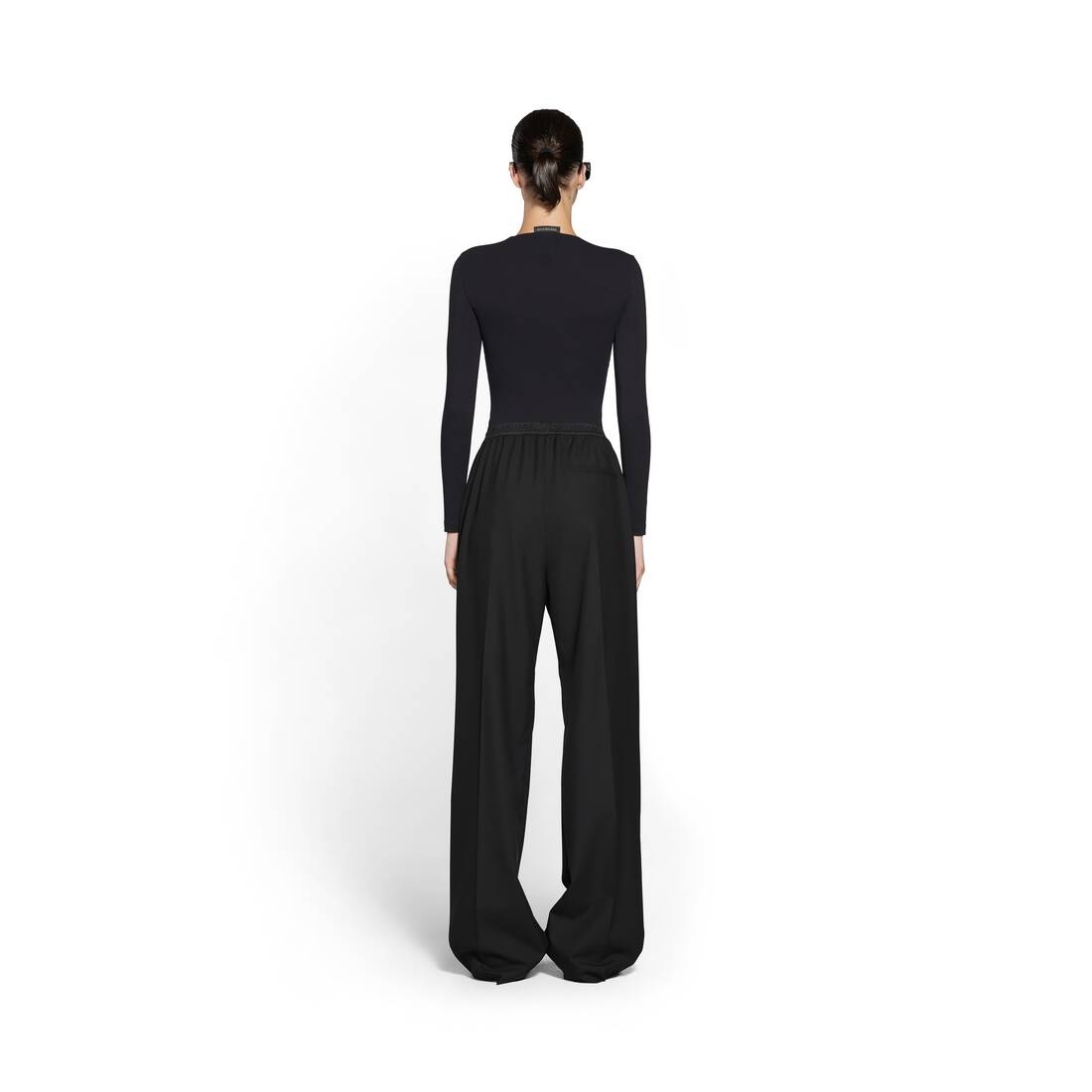 Women's Elastic Pants in Black - 4