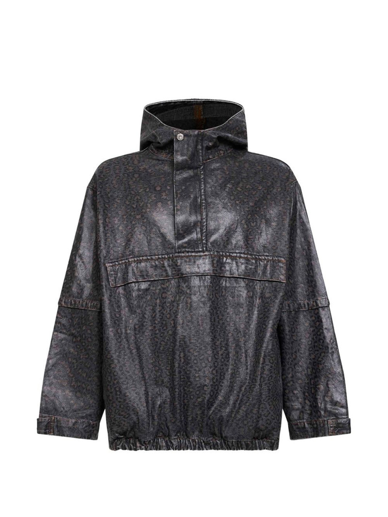 spotted-print foil-treated jacket 1
