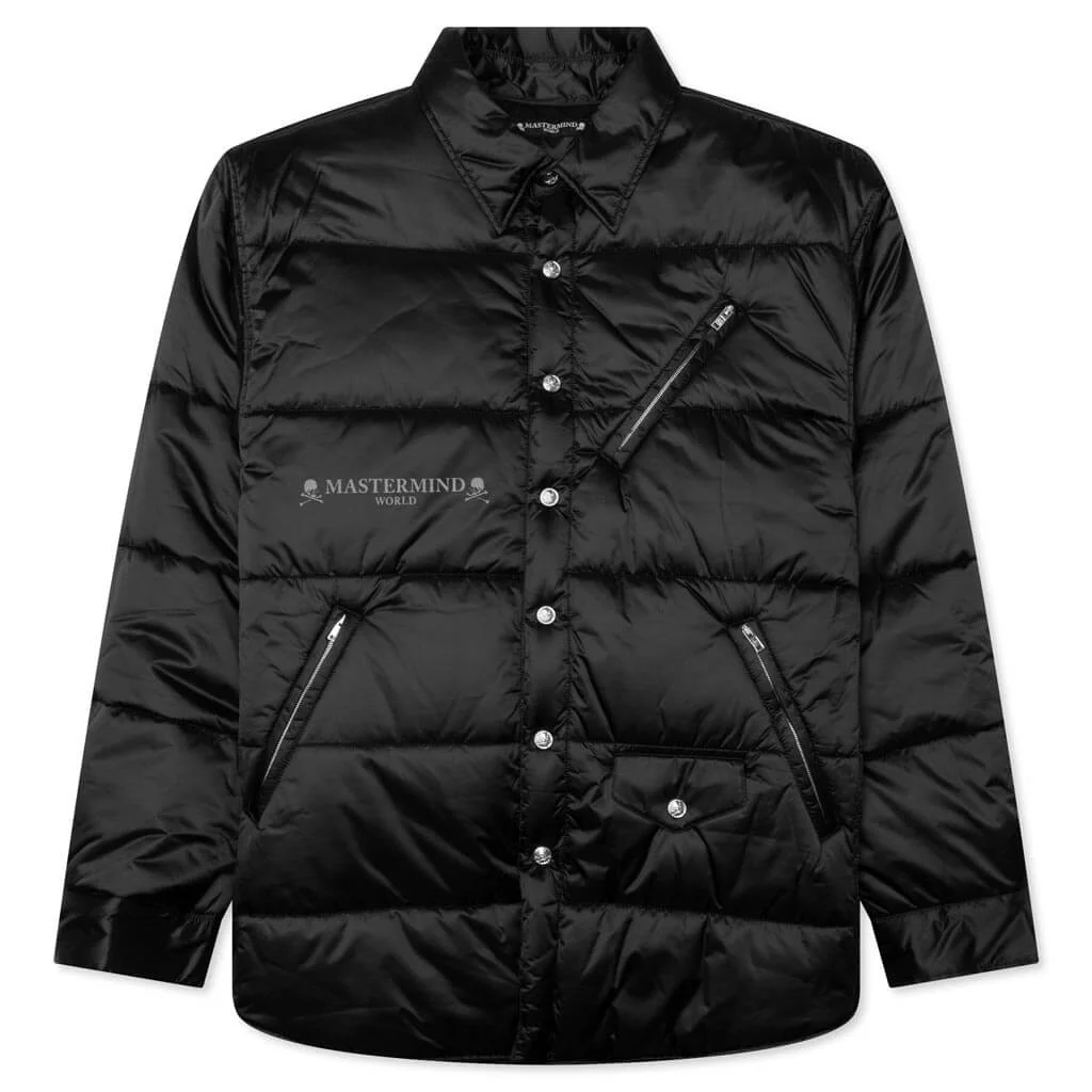PADDED SHIRT JACKET - BLACK - 1