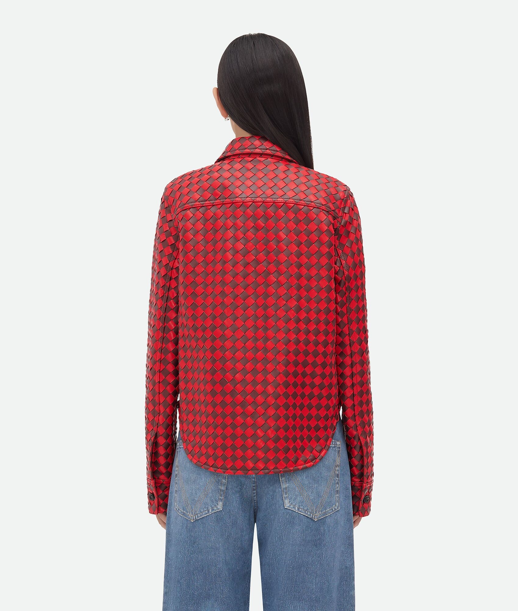 Leather Bicolor Intrecciato Shirt - 3