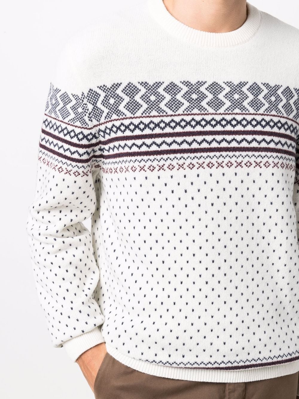 geometric-print wool jumper - 5