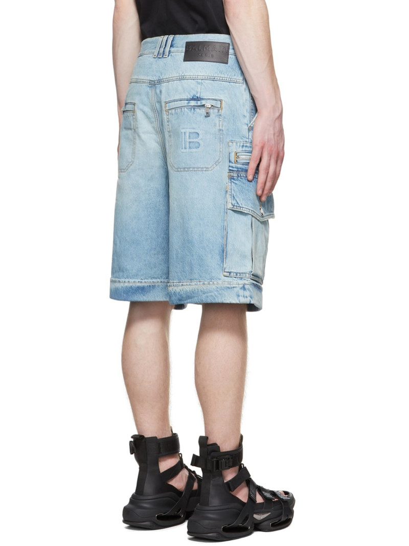 Blue Denim Cargo Shorts 3