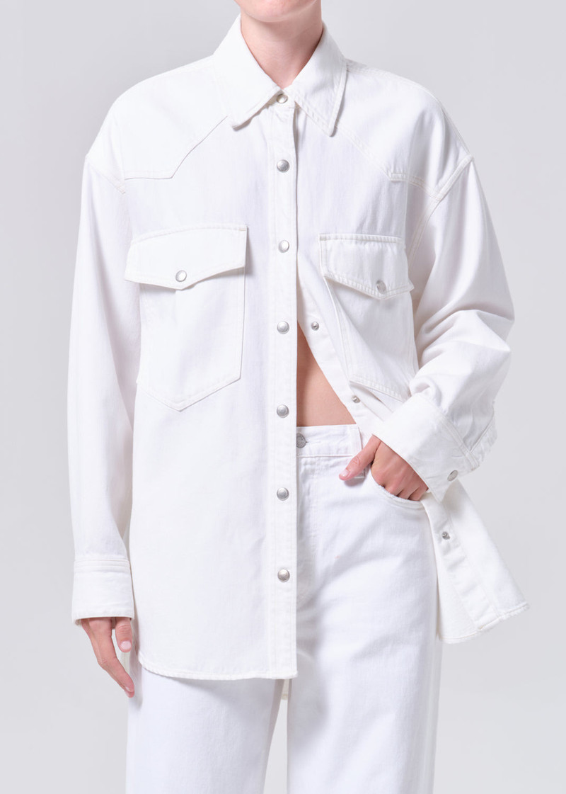 AGOLDE LOTTA SHIRT (FLYWEIGHT) IN MILKSHAKE outlook