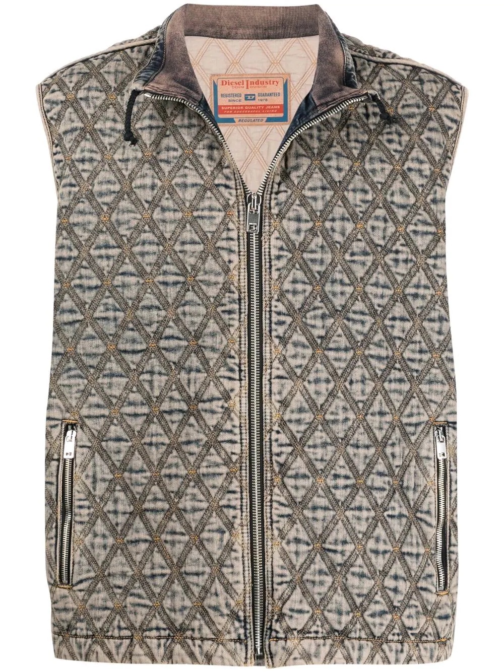 D-KUR-FS quilted denim gilet - 1