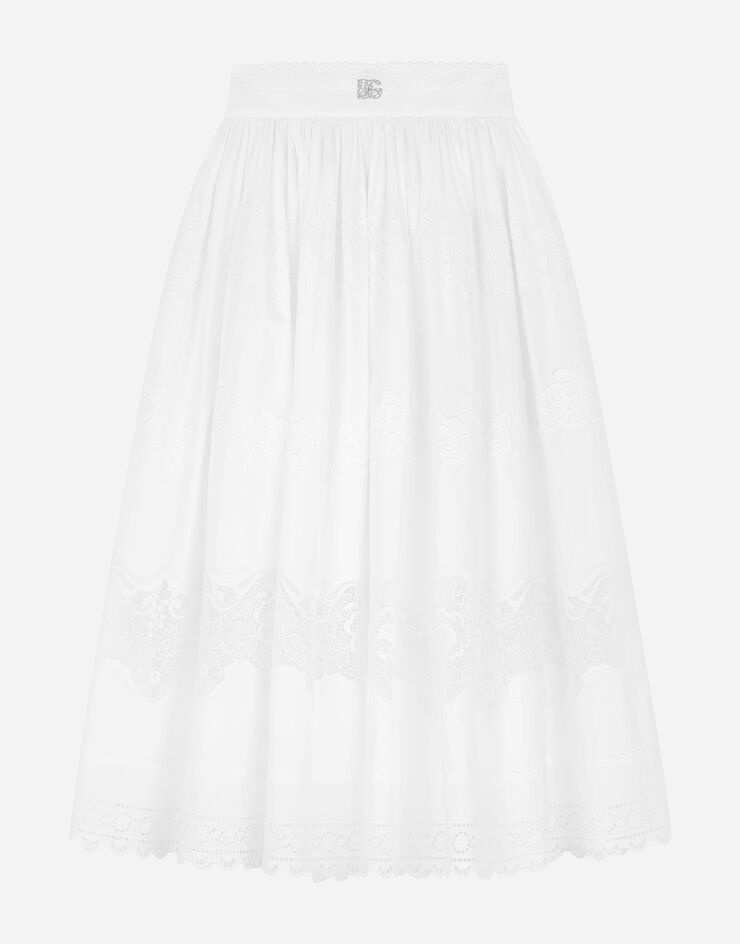 Embroidered cotton midi skirt - 3