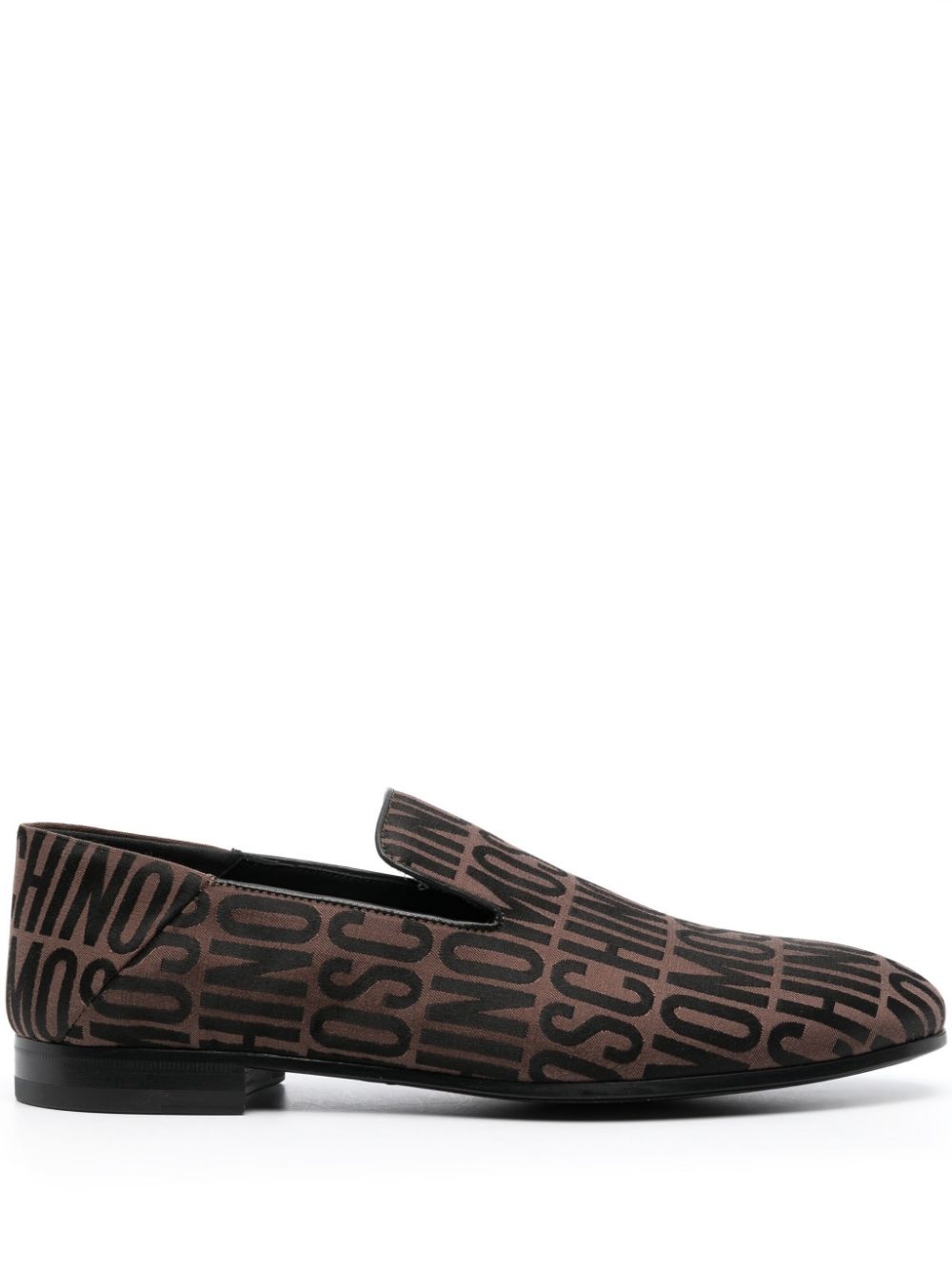 all-over logo-print loafers - 1