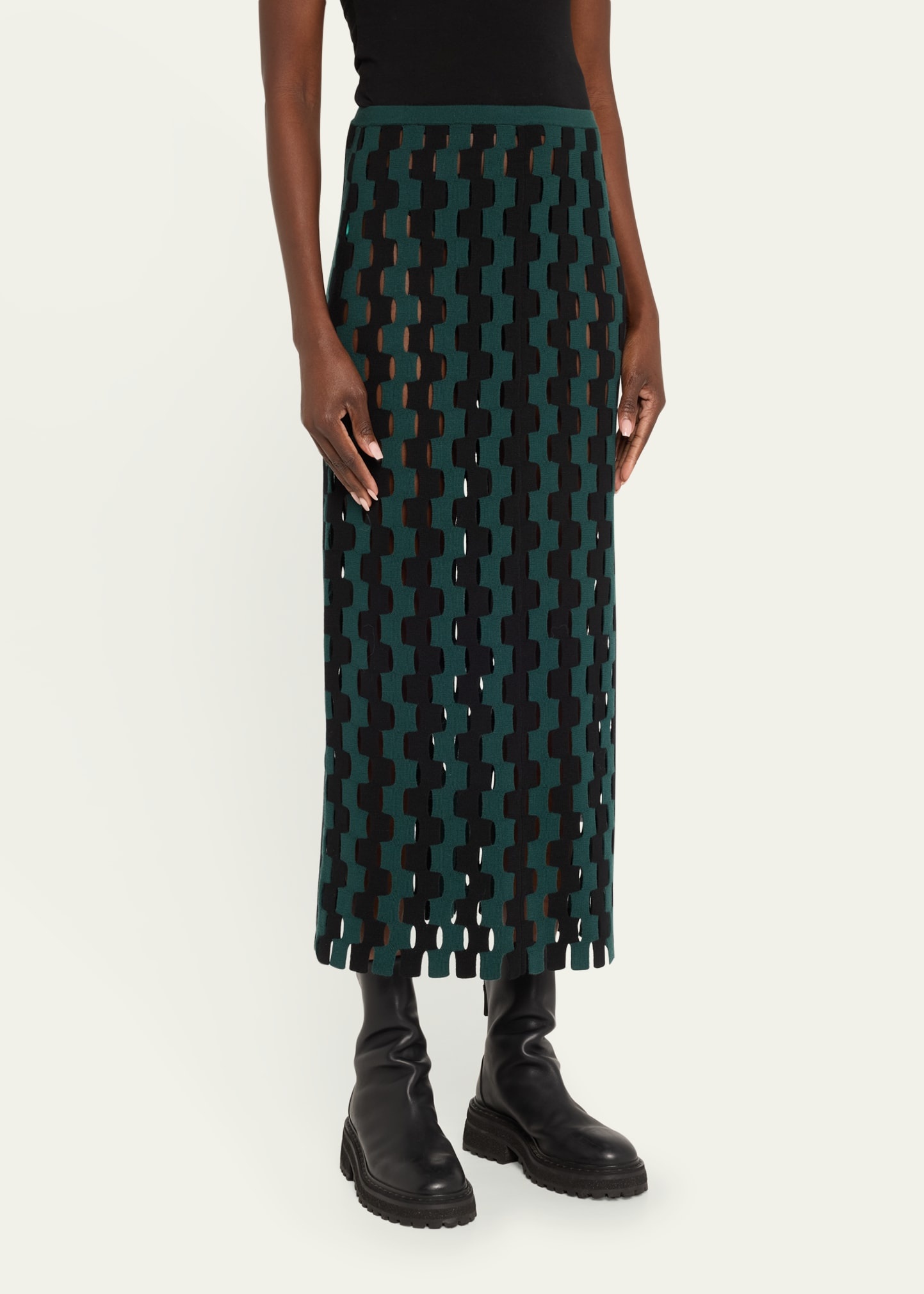 Marshall Abstract Wool Maxi Skirt - 4