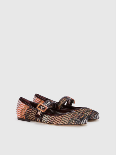 Missoni Lamé fabric ballet flats with strap outlook