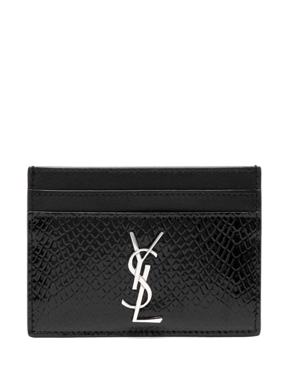 logo-plaque leather cardholder - 1