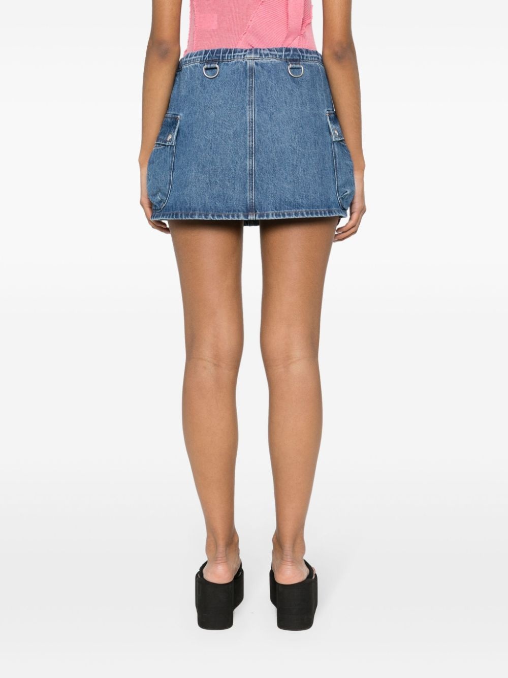 appliquÃ©-logo denim cargo skirt - 4