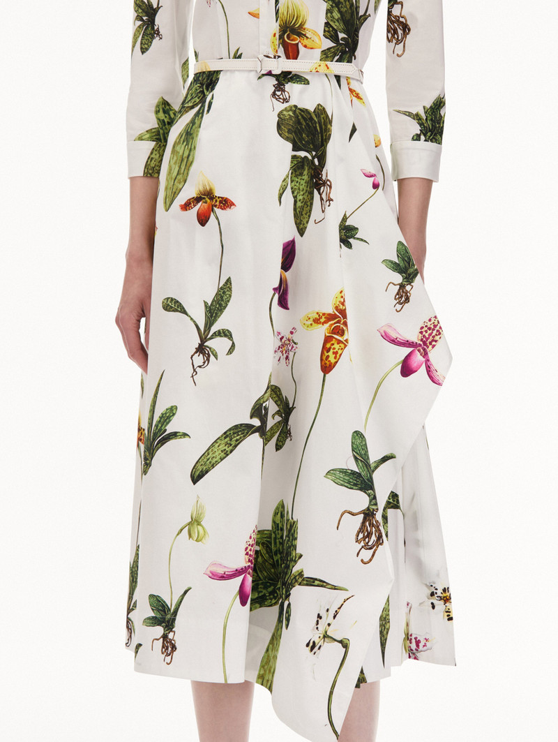 ORCHID COTTON POPLIN 3/4 SLEEVE DRESS 5