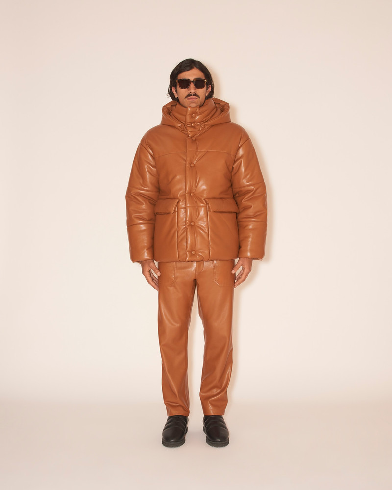 HIDE MENS - OKOBOR™ alt-leather puffer jacket - Tobacco 4